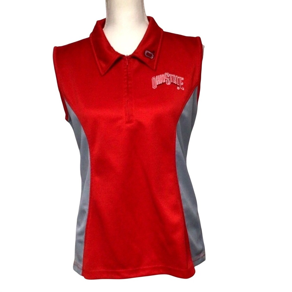Ohio‎ State Buckeyes Collegiate Golf 1/4 Zip Polo Tank Top Women's Large